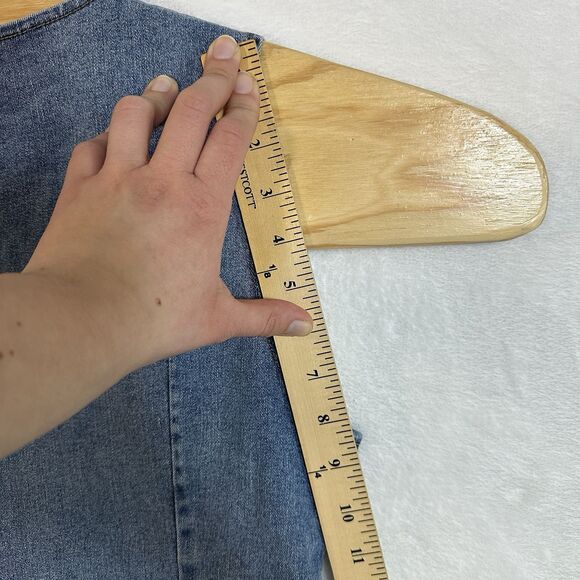 REWASH Recycled Zip Front Dress Women’s Size M Stretch Denim Jean Pockets - Picture 7 of 16